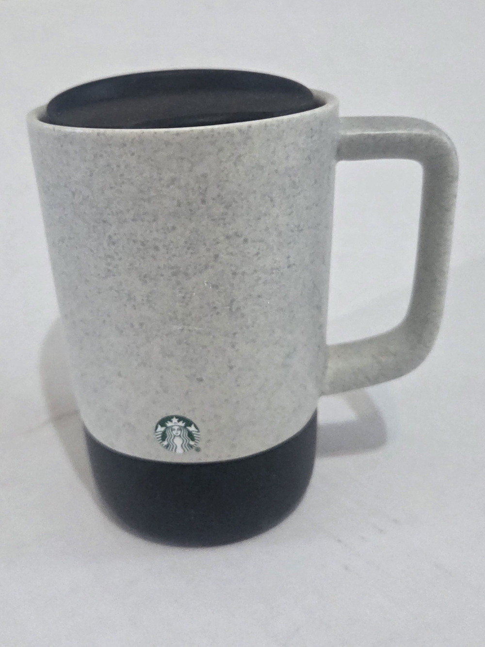Starbucks Desktop Ceramic Gray & Black Speckled Mug with Lid